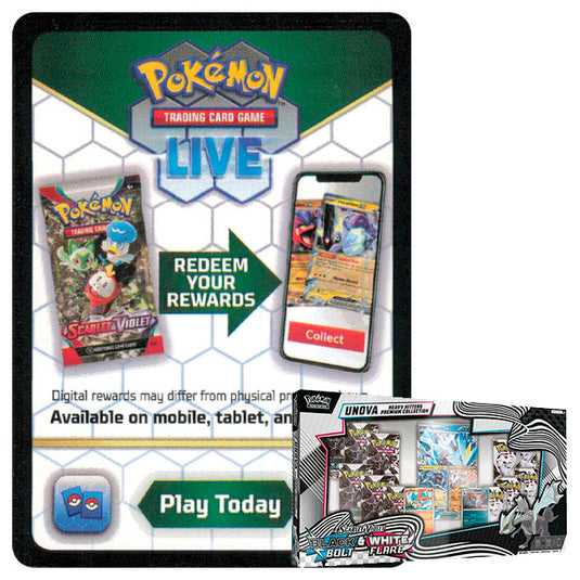 Pokemon - Scarlet & Violet - Black Bolt & White Flare - Unova Heavy Hitters Premium Collection - Online Code Card