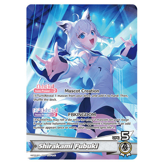 Shirakami Fubuki is a Oshi Card From the Hololive Official Card Game Set Quintet Spectrum hBP02-001