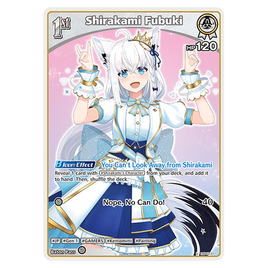 Shirakami Fubuki is a holomem Card From the Hololive Official Card Game Set Quintet Spectrum hBP02-011