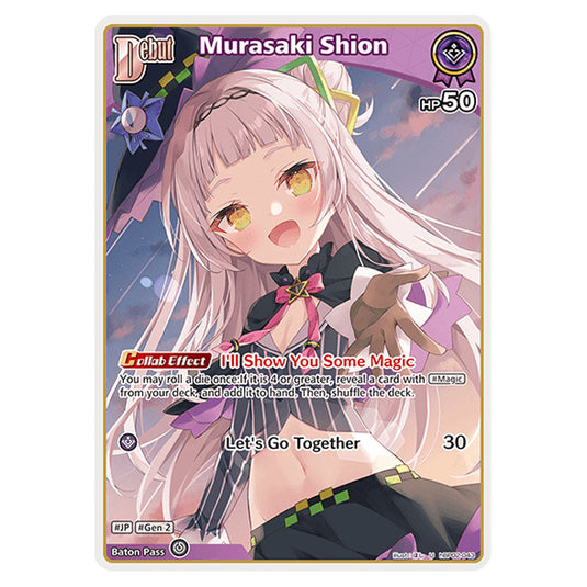 Murasaki Shion is a holomem Card From the Hololive Official Card Game Set Quintet Spectrum hBP02-043