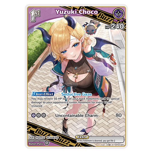 Yuzuki Choco is a Buzz holomem Card From the Hololive Official Card Game Set Quintet Spectrum hBP02-060