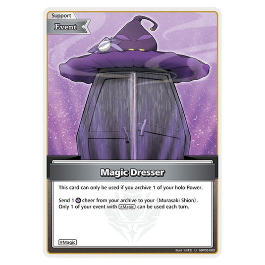Magic Dresser is a Support,Event Card From the Hololive Official Card Game Set Quintet Spectrum hBP02-083