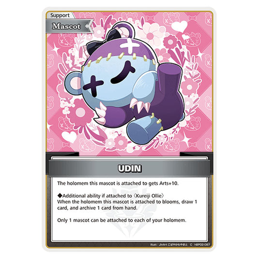 UDIN is a Support,Mascot Card From the Hololive Official Card Game Set Quintet Spectrum hBP02-097