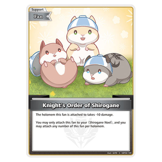 Knight's Order of Shirogane is a Support,Fan Card From the Hololive Official Card Game Set Quintet Spectrum hBP02-100