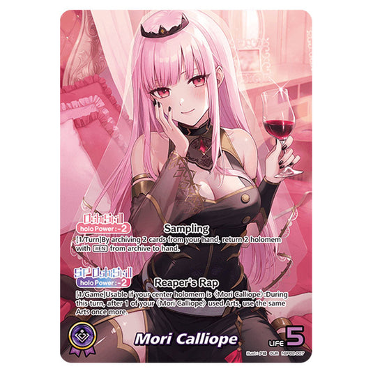 Mori Calliope is a Oshi Card From the Hololive Official Card Game Set Quintet Spectrum hBP02-007