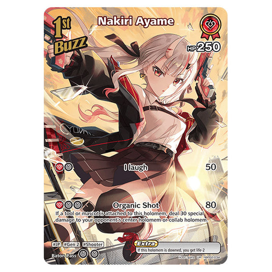 Nakiri Ayame is a Buzz holomem Card From the Hololive Official Card Game Set Quintet Spectrum hBP02-034a