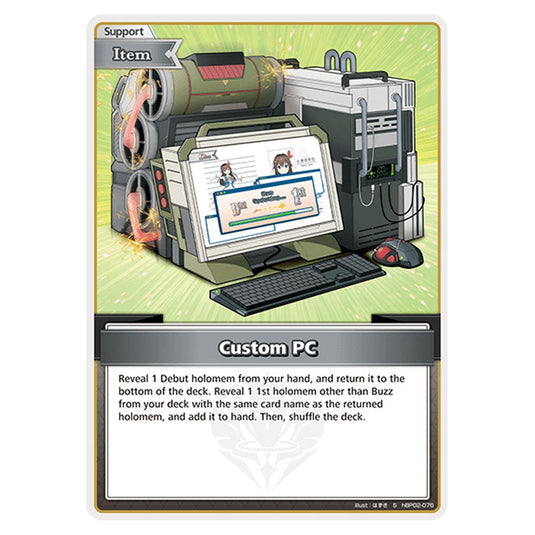 Custom PC is a Support,Item Card From the Hololive Official Card Game Set Quintet Spectrum hBP02-076