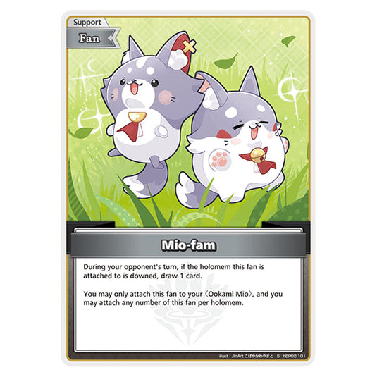 Mio-fam is a Support,Fan Card From the Hololive Official Card Game Set Quintet Spectrum hBP02-101