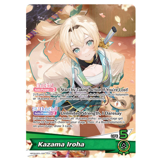 Kazama Iroha is a Oshi Card From the Hololive Official Card Game Set Ayakashi Vermilion hBP06-003