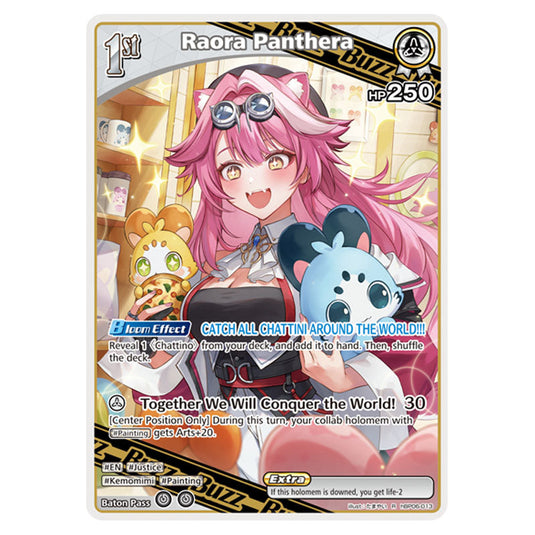 Raora Panthera is a Buzz holomem Card From the Hololive Official Card Game Set Ayakashi Vermilion hBP06-013