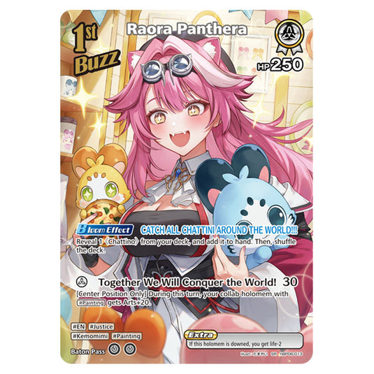 Raora Panthera is a Buzz holomem Card From the Hololive Official Card Game Set Ayakashi Vermilion hBP06-013a