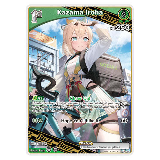 Kazama Iroha is a Buzz holomem Card From the Hololive Official Card Game Set Ayakashi Vermilion hBP06-026