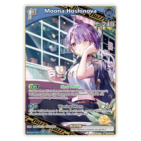 Moona Hoshinova is a Buzz holomem Card From the Hololive Official Card Game Set Ayakashi Vermilion hBP06-052