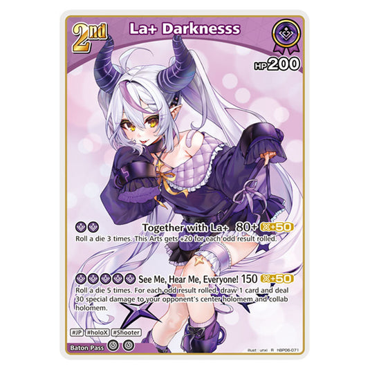La+ Darknesss is a holomem Card From the Hololive Official Card Game Set Ayakashi Vermilion hBP06-071