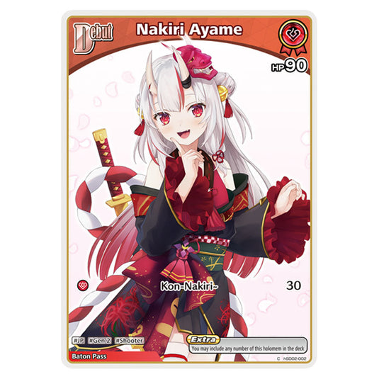 Nakiri Ayame is a holomem Card From the Hololive Official Card Game Set Ayakashi Vermilion hSD02-002