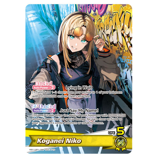 Koganei Niko is a Oshi Card From the Hololive Official Card Game Set Ayakashi Vermilion hSD11-001