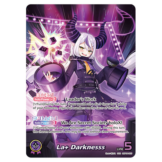 La+ Darknesss is a Oshi Card From the Hololive Official Card Game Set Curious Universe hBP04-005a
