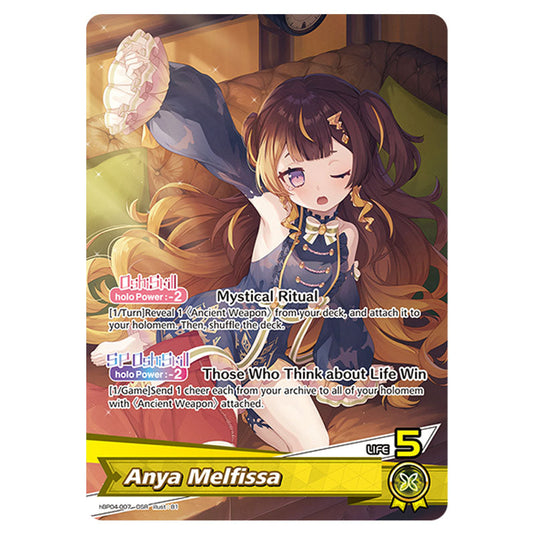 Anya Melfissa is a Oshi Card From the Hololive Official Card Game Set Curious Universe hBP04-007