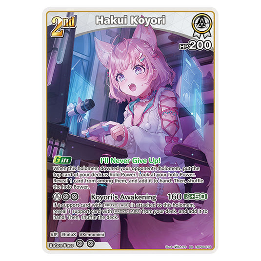 Hakui Koyori is a holomem Card From the Hololive Official Card Game Set Curious Universe hBP04-013