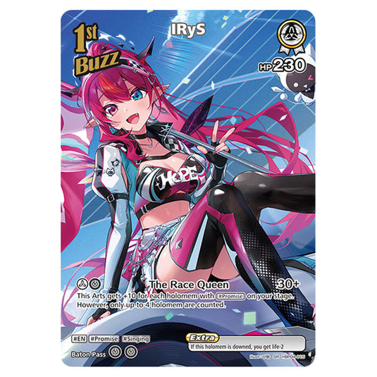 IRyS is a Buzz holomem Card From the Hololive Official Card Game Set Curious Universe hBP04-015a