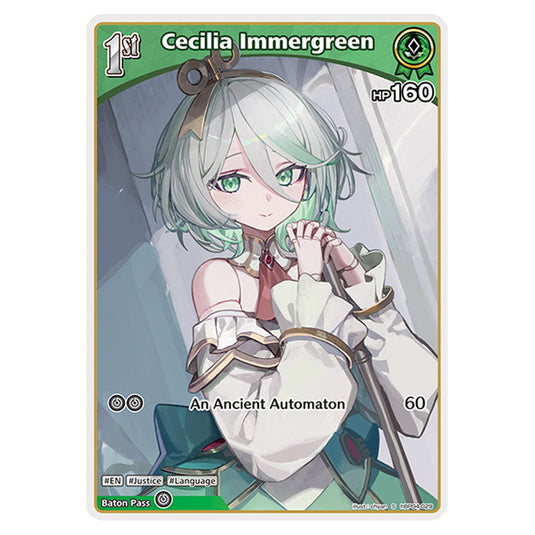 Cecilia Immergreen is a holomem Card From the Hololive Official Card Game Set Curious Universe hBP04-029a