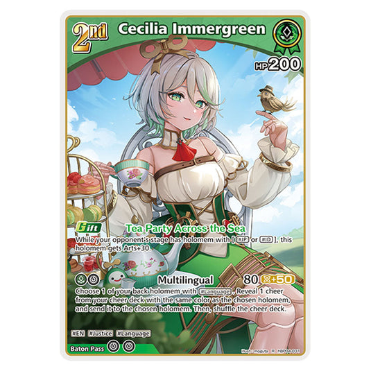Cecilia Immergreen is a holomem Card From the Hololive Official Card Game Set Curious Universe hBP04-031