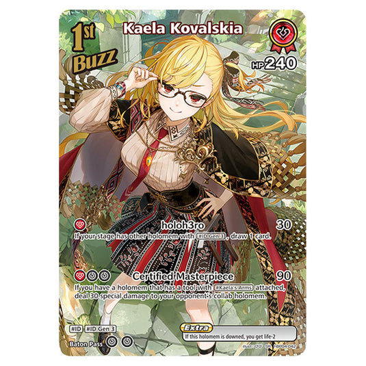 Kaela Kovalskia is a Buzz holomem Card From the Hololive Official Card Game Set Curious Universe hBP04-042b