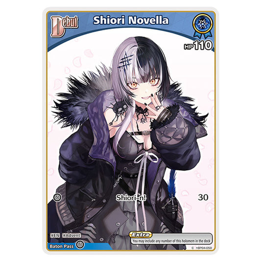 Shiori Novella is a holomem Card From the Hololive Official Card Game Set Curious Universe hBP04-050