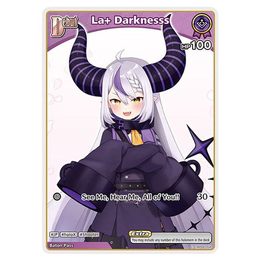 La+ Darknesss is a holomem Card From the Hololive Official Card Game Set Curious Universe hBP04-054
