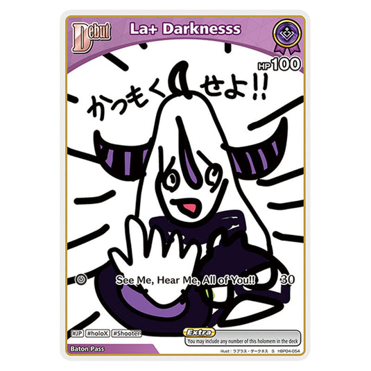La+ Darknesss is a holomem Card From the Hololive Official Card Game Set Curious Universe hBP04-054a
