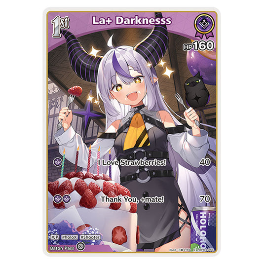 La+ Darknesss is a holomem Card From the Hololive Official Card Game Set Curious Universe hBP04-056a