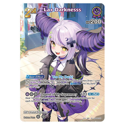 La+ Darknesss is a holomem Card From the Hololive Official Card Game Set Curious Universe hBP04-059b