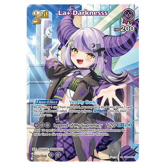 La+ Darknesss is a holomem Card From the Hololive Official Card Game Set Curious Universe hBP04-059a