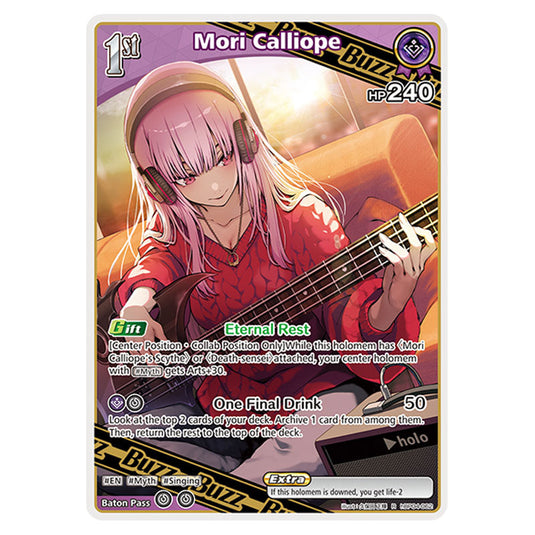 Mori Calliope is a Buzz holomem Card From the Hololive Official Card Game Set Curious Universe hBP04-062