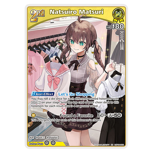 Natsuiro Matsuri is a holomem Card From the Hololive Official Card Game Set Curious Universe hBP04-082