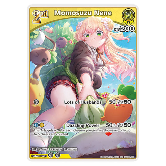 Momosuzu Nene is a holomem Card From the Hololive Official Card Game Set Curious Universe hBP04-086