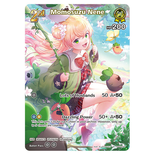 Momosuzu Nene is a holomem Card From the Hololive Official Card Game Set Curious Universe hBP04-086a