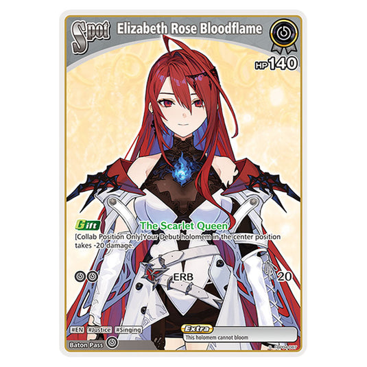 Elizabeth Rose Bloodflame is a holomem Card From the Hololive Official Card Game Set Curious Universe hBP04-087a