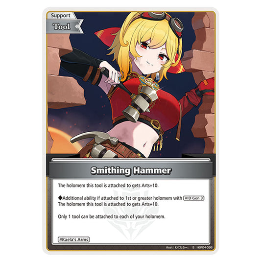 Smithing Hammer is a Support,Tool Card From the Hololive Official Card Game Set Curious Universe hBP04-098a