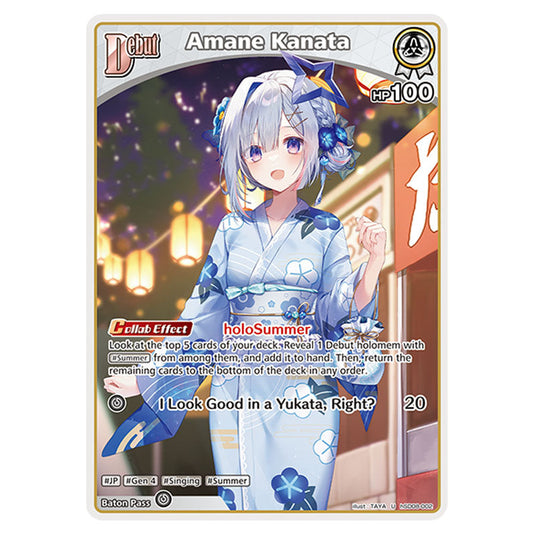 Amane Kanata is a holomem Card From the Hololive Official Card Game Set Curious Universe hSD08-002