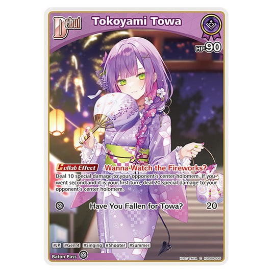Tokoyami Towa is a holomem Card From the Hololive Official Card Game Set Curious Universe hSD08-006