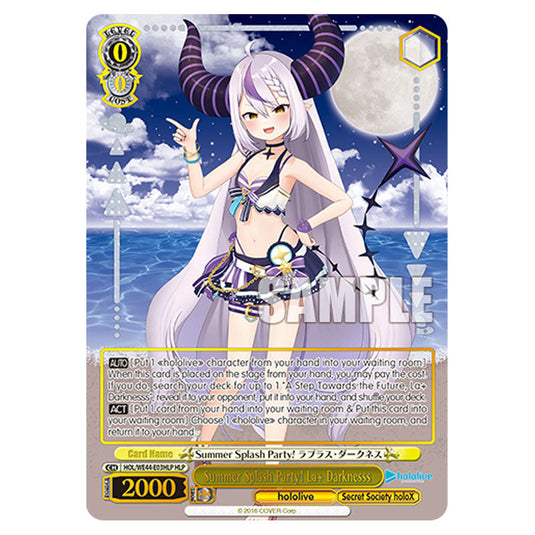 Summer Splash Party! La+ Darknesss HOL/WE44-E03HLP card from the Weiss Schwarz set Hololive Production Summer Collection