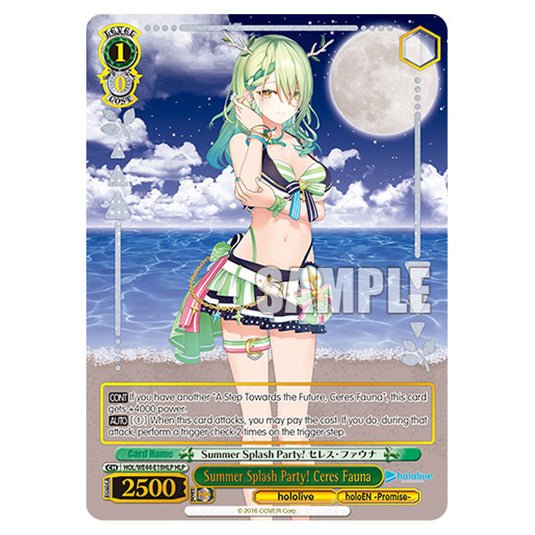 Summer Splash Party! Ceres Fauna HOL/WE44-E18HLP card from the Weiss Schwarz set Hololive Production Summer Collection