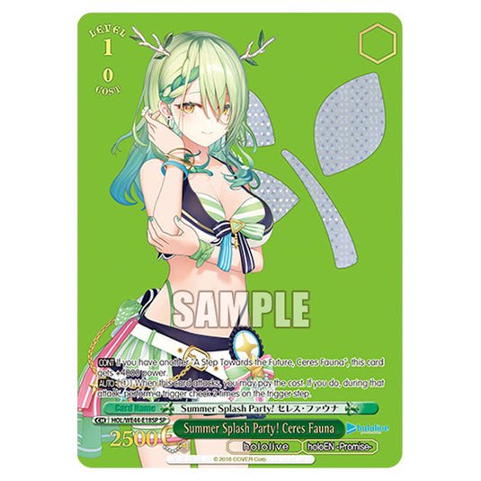 Summer Splash Party! Ceres Fauna HOL/WE44-E18SP card from the Weiss Schwarz set Hololive Production Summer Collection