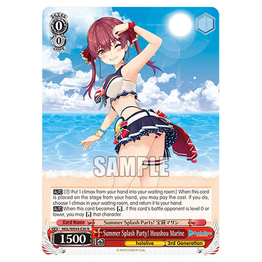 Summer Splash Party! Houshou Marine HOL/WE44-E26 card from the Weiss Schwarz set Hololive Production Summer Collection