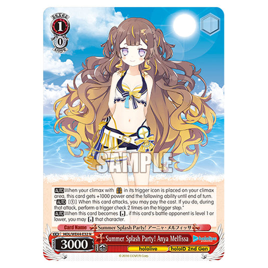 Summer Splash Party! Anya Melfissa HOL/WE44-E32 card from the Weiss Schwarz set Hololive Production Summer Collection