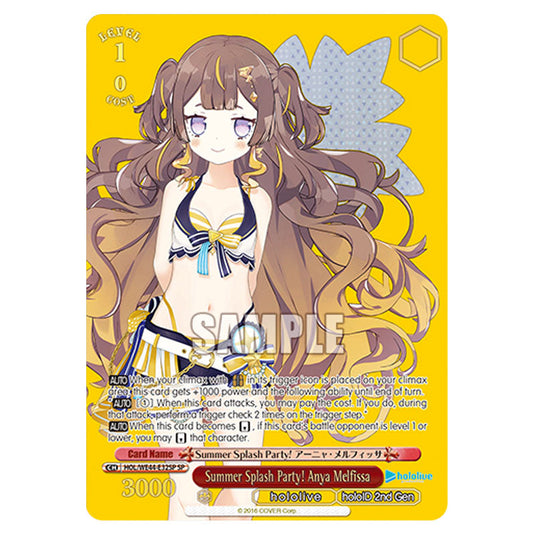 Summer Splash Party! Anya Melfissa HOL/WE44-E32SP card from the Weiss Schwarz set Hololive Production Summer Collection