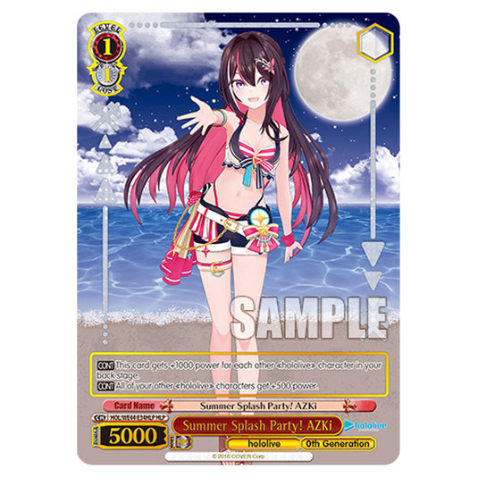 Summer Splash Party! AZKi HOL/WE44-E34HLP card from the Weiss Schwarz set Hololive Production Summer Collection