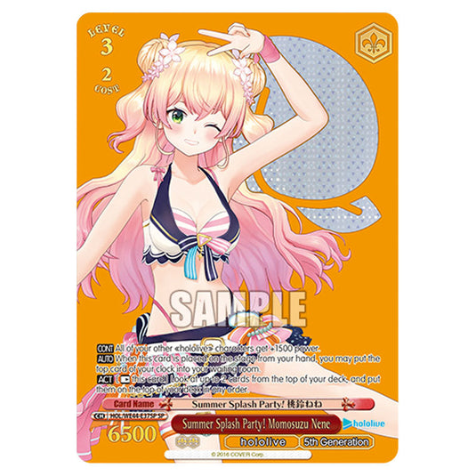 Summer Splash Party! Momosuzu Nene HOL/WE44-E37SP card from the Weiss Schwarz set Hololive Production Summer Collection