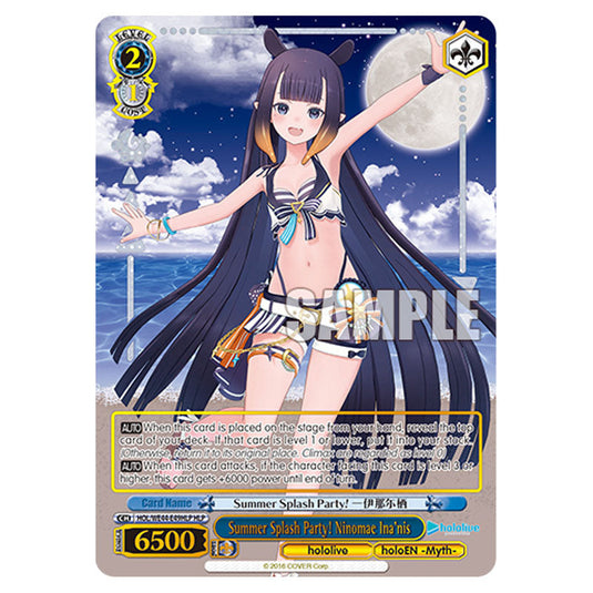 Summer Splash Party! Ninomae Ina'nis HOL/WE44-E49HLP card from the Weiss Schwarz set Hololive Production Summer Collection